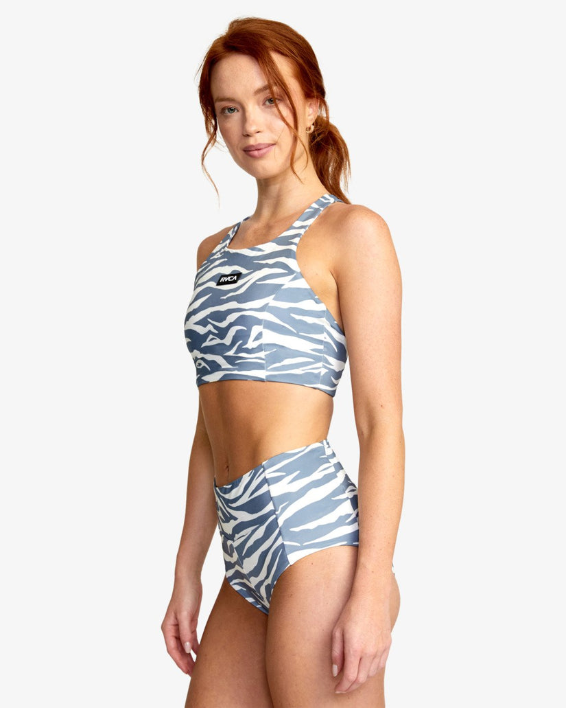 VA Essential Cheeky Bikini Bottoms - Blue Slate Tiger