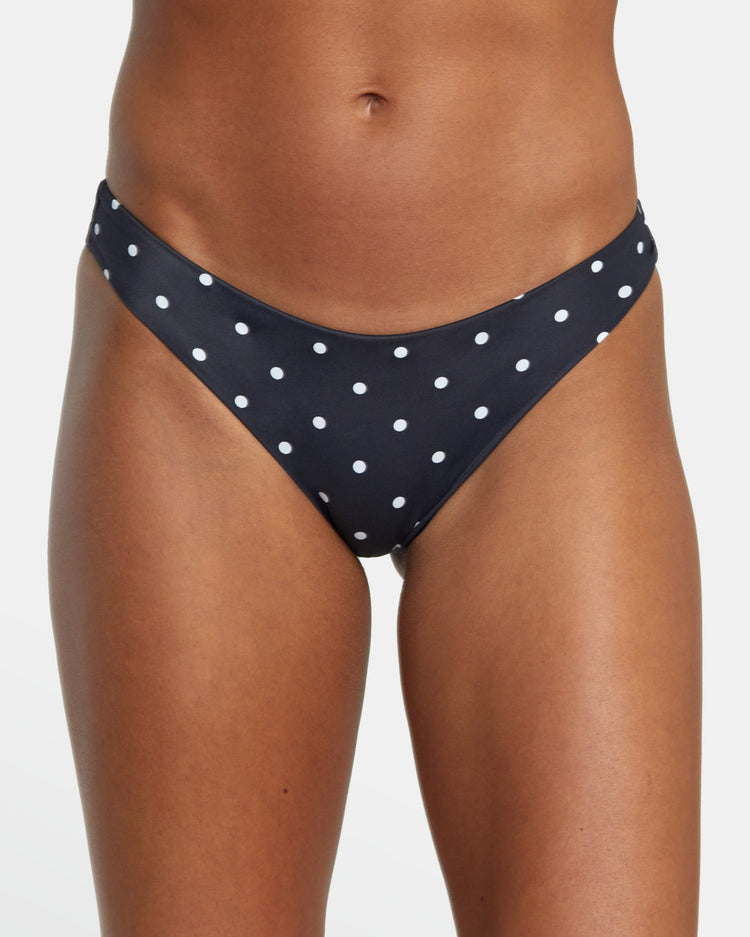 Low-Rise Cheeky Hipster Bikini Bottom - Black/White