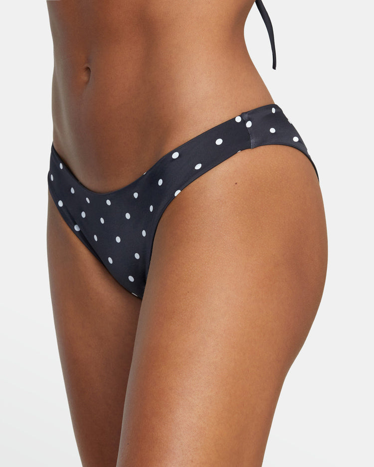 Low-Rise Cheeky Hipster Bikini Bottom - Black/White