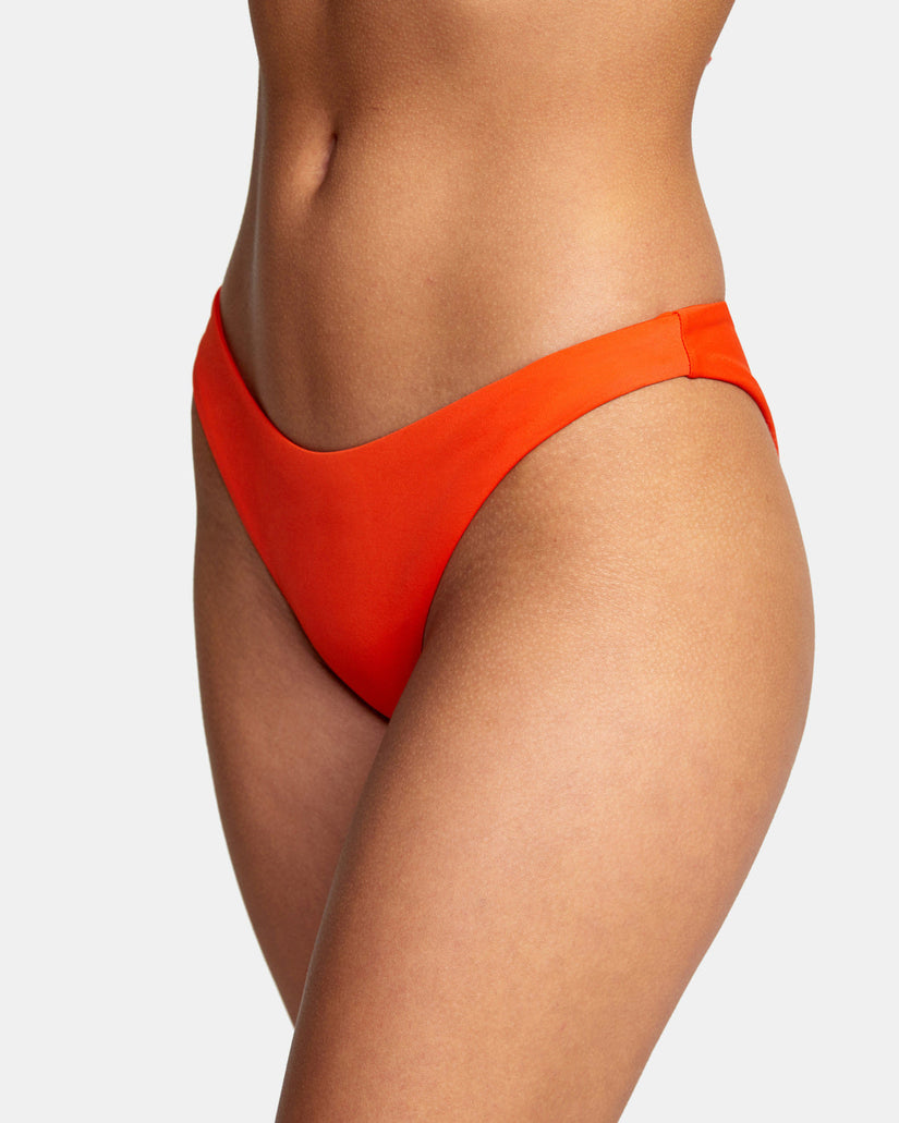 Solid French Bikini Bottoms - Red Orange