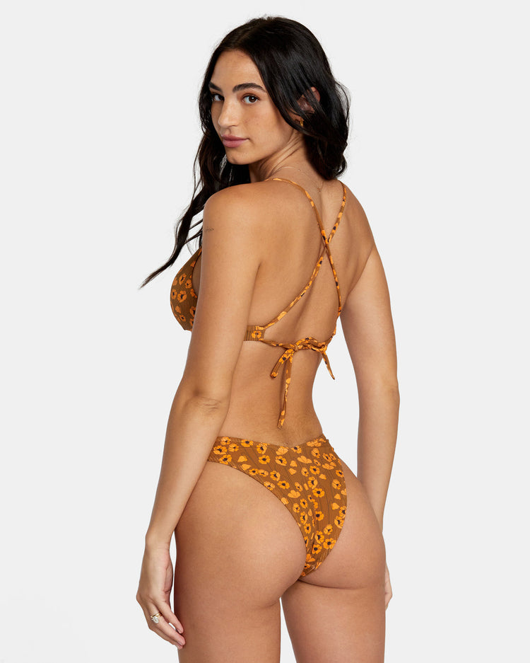 Poppy Eco Rib High Leg Bikini Bottoms - Sienna