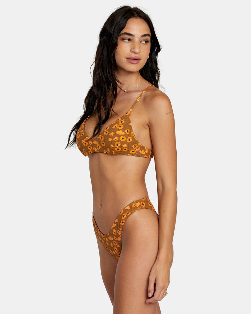 Poppy Eco Rib High Leg Bikini Bottoms - Sienna