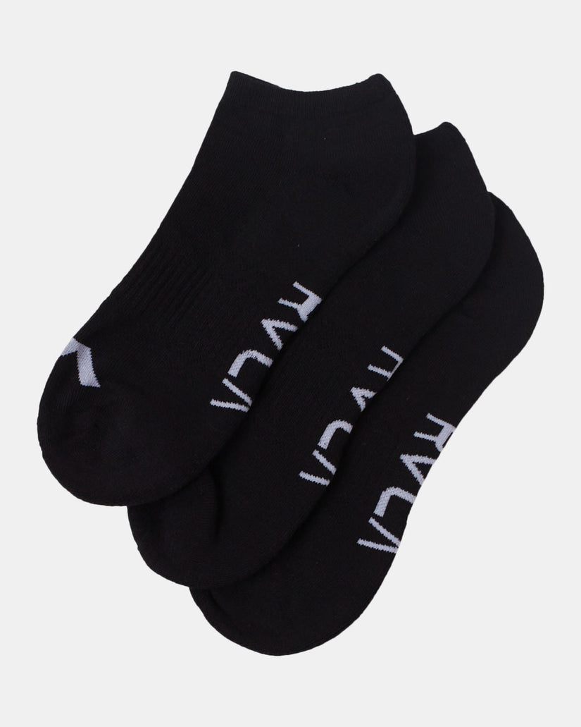 3 Pack Sport Logo Super No-Show Socks - Black