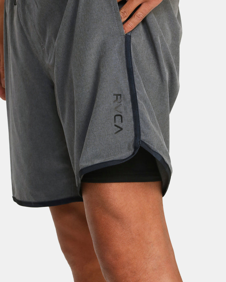 Eastern Plus Elastic Waist Boardshorts 17" - Heather Grey