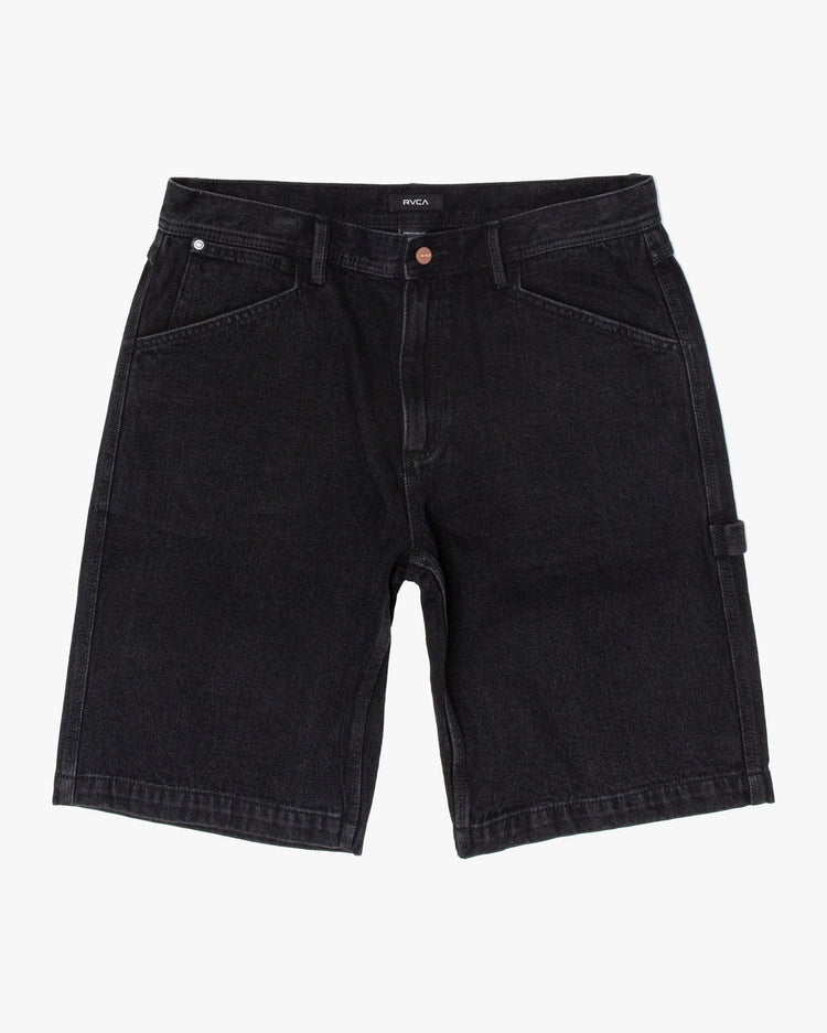 Chainmail Denim Shorts - Black Rinse