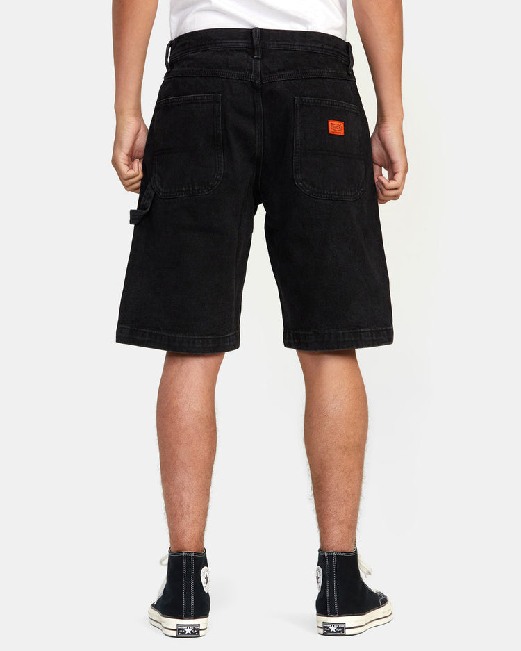 Chainmail Denim Shorts - Black Rinse