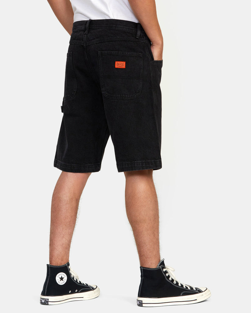 Chainmail Denim Shorts - Black Rinse