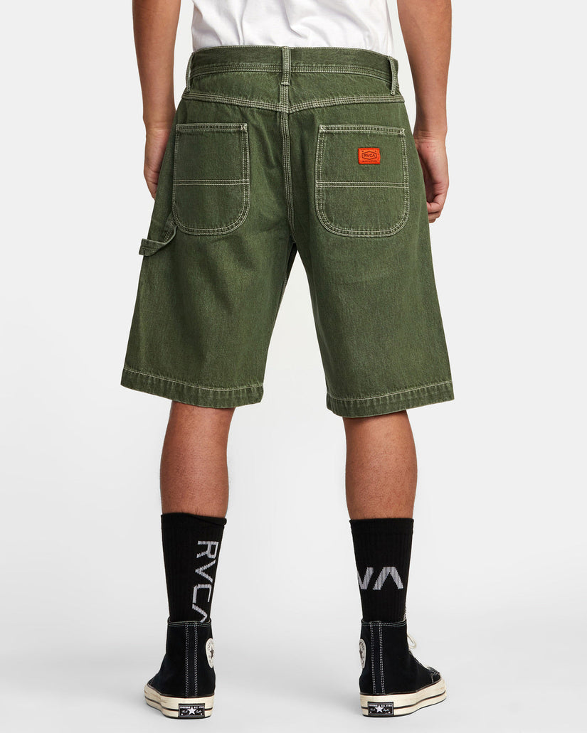 Chainmail Denim Shorts - Cactus Wash