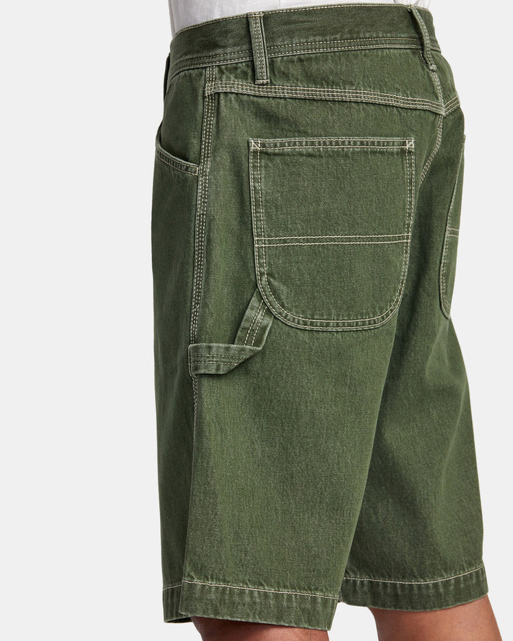 Chainmail Denim Shorts - Cactus Wash