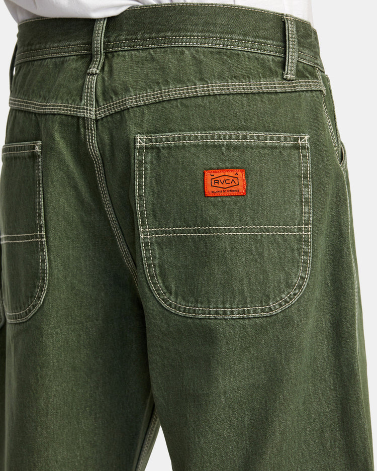 Chainmail Denim Shorts - Cactus Wash