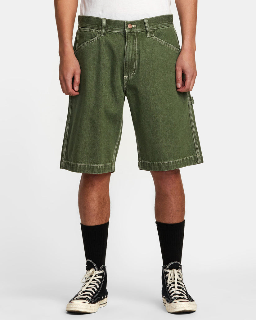 Chainmail Denim Shorts - Cactus Wash