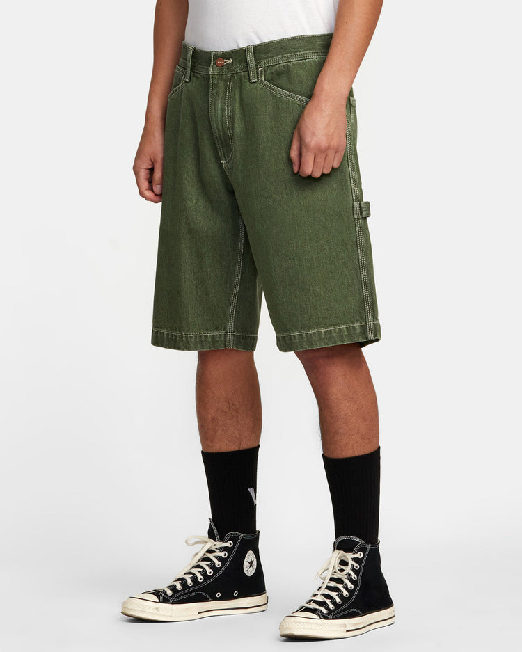 Chainmail Denim Shorts - Cactus Wash