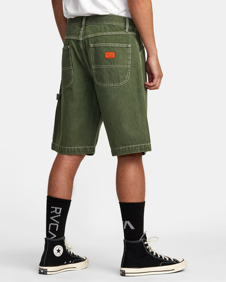 Chainmail Denim Shorts - Cactus Wash