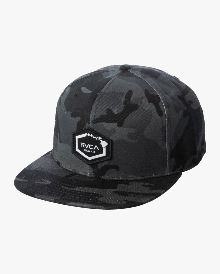 Island Hex Snapback Hat - Black Camo