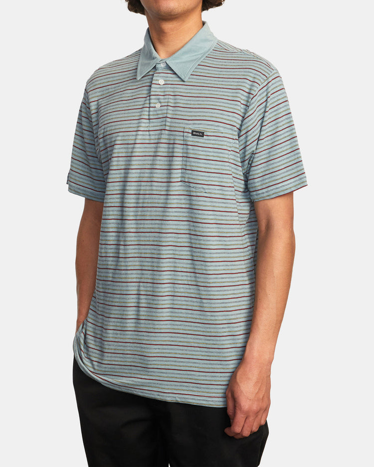 Cassady Stripe Polo Shirt - Scrub