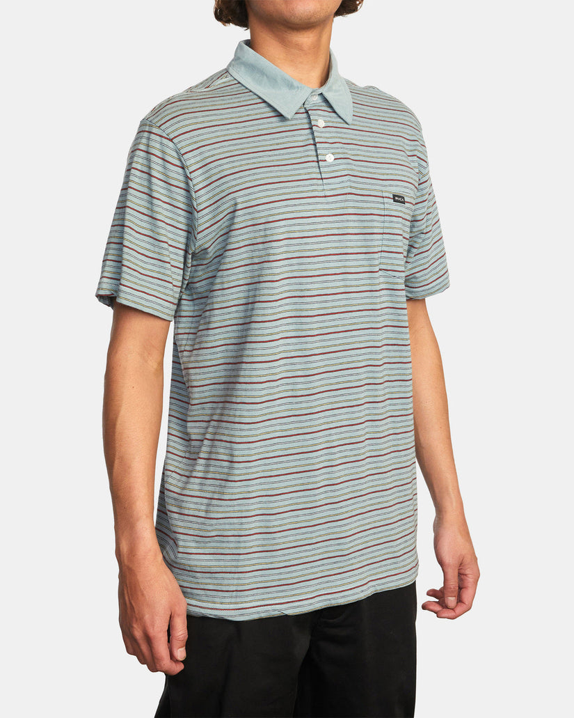 Cassady Stripe Polo Shirt - Scrub