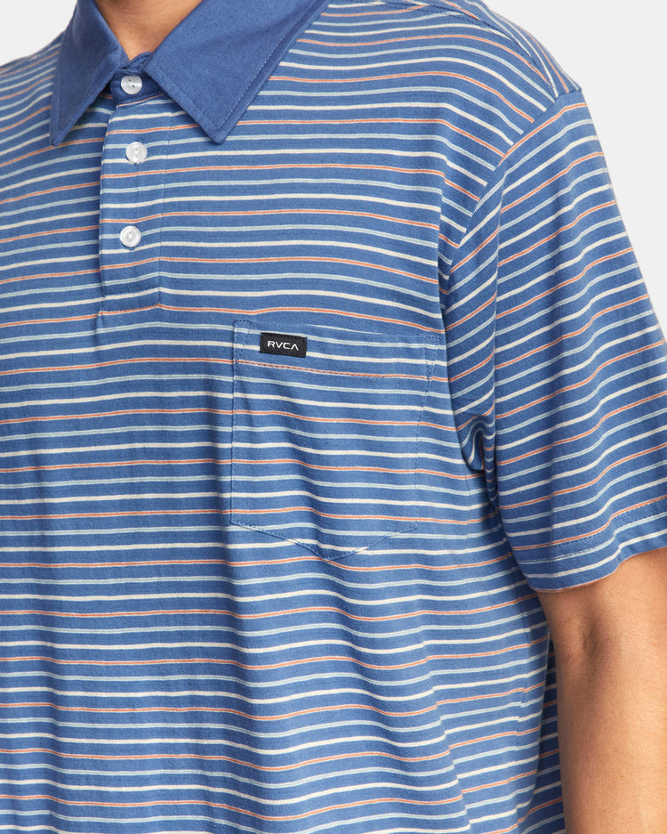 Cassady Stripe Polo Shirt - Royal