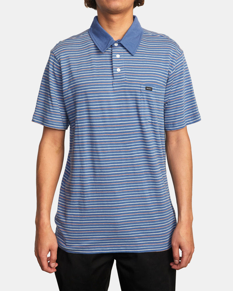 Cassady Stripe Polo Shirt - Royal