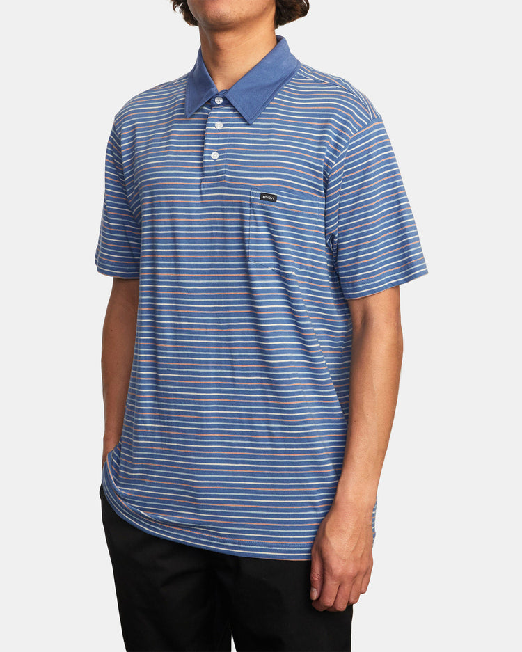 Cassady Stripe Polo Shirt - Royal