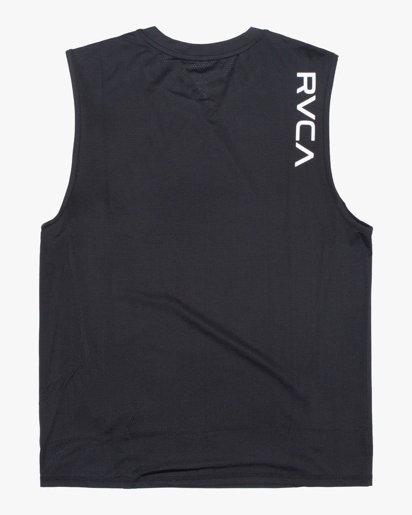 Sport Vent Muscle Tank Top - Black