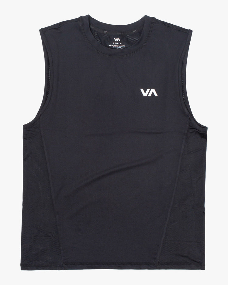 Sport Vent Muscle Tank Top - Black