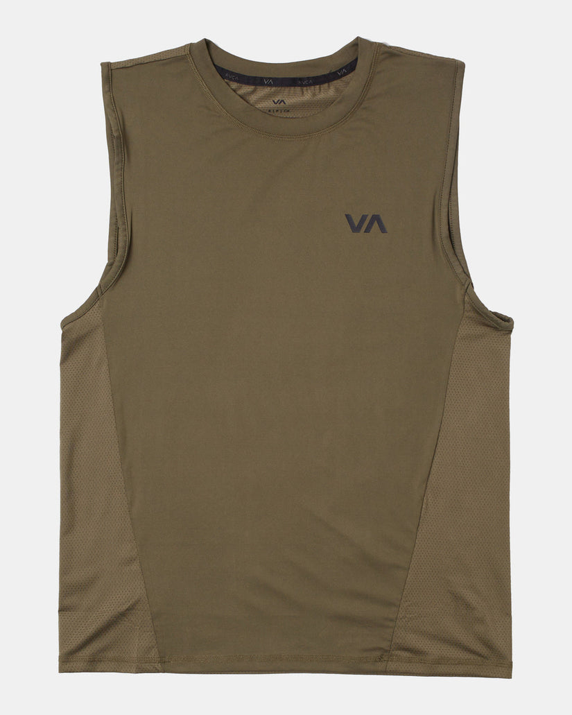 Sport Vent Muscle Tank Top - Olive