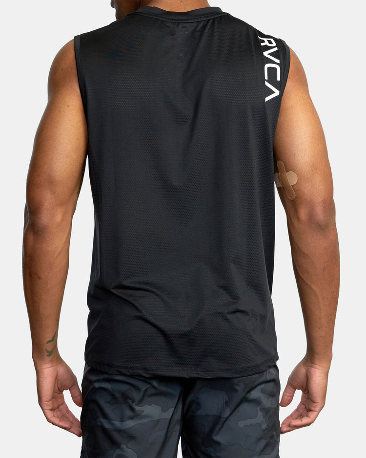 Sport Vent Muscle Tank Top - Black