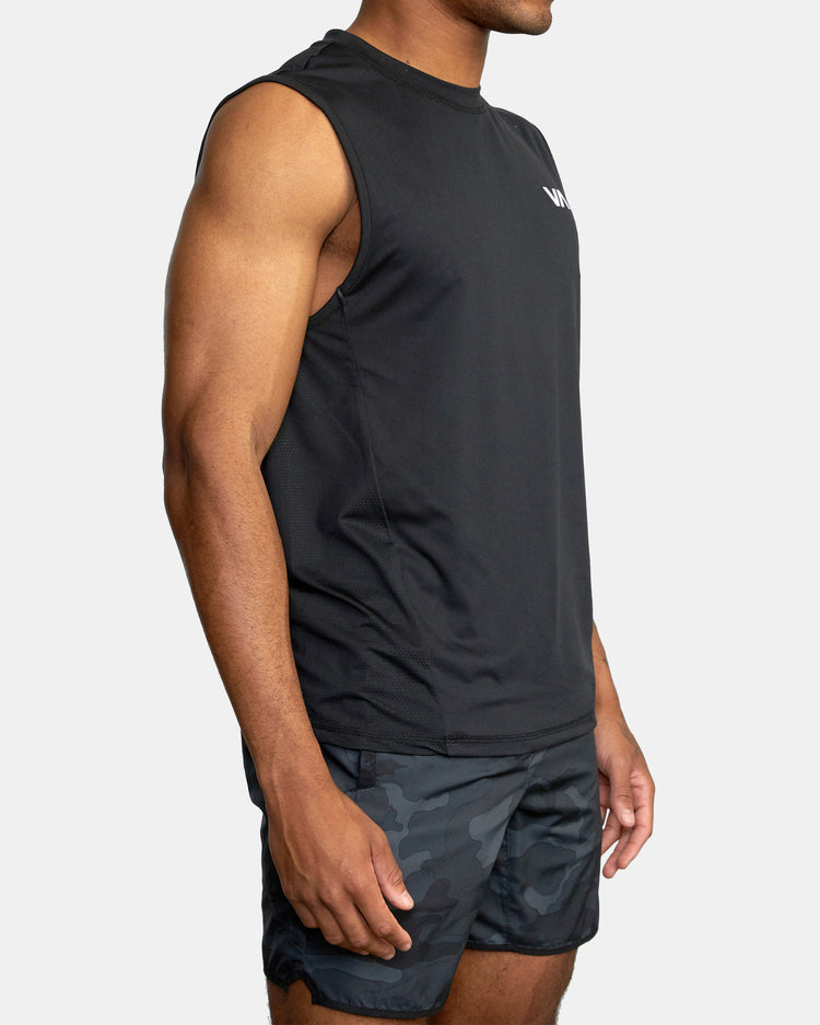 Sport Vent Muscle Tank Top - Black