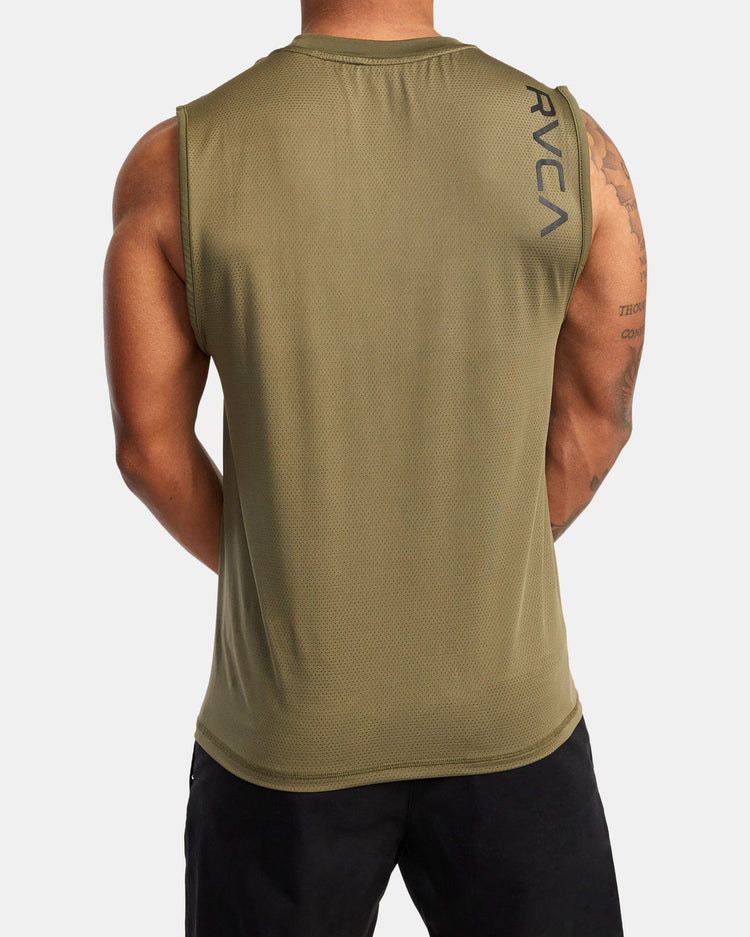 Sport Vent Muscle Tank Top - Olive