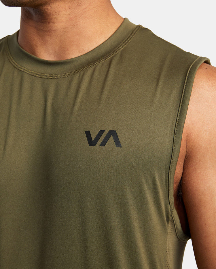 Sport Vent Muscle Tank Top - Olive