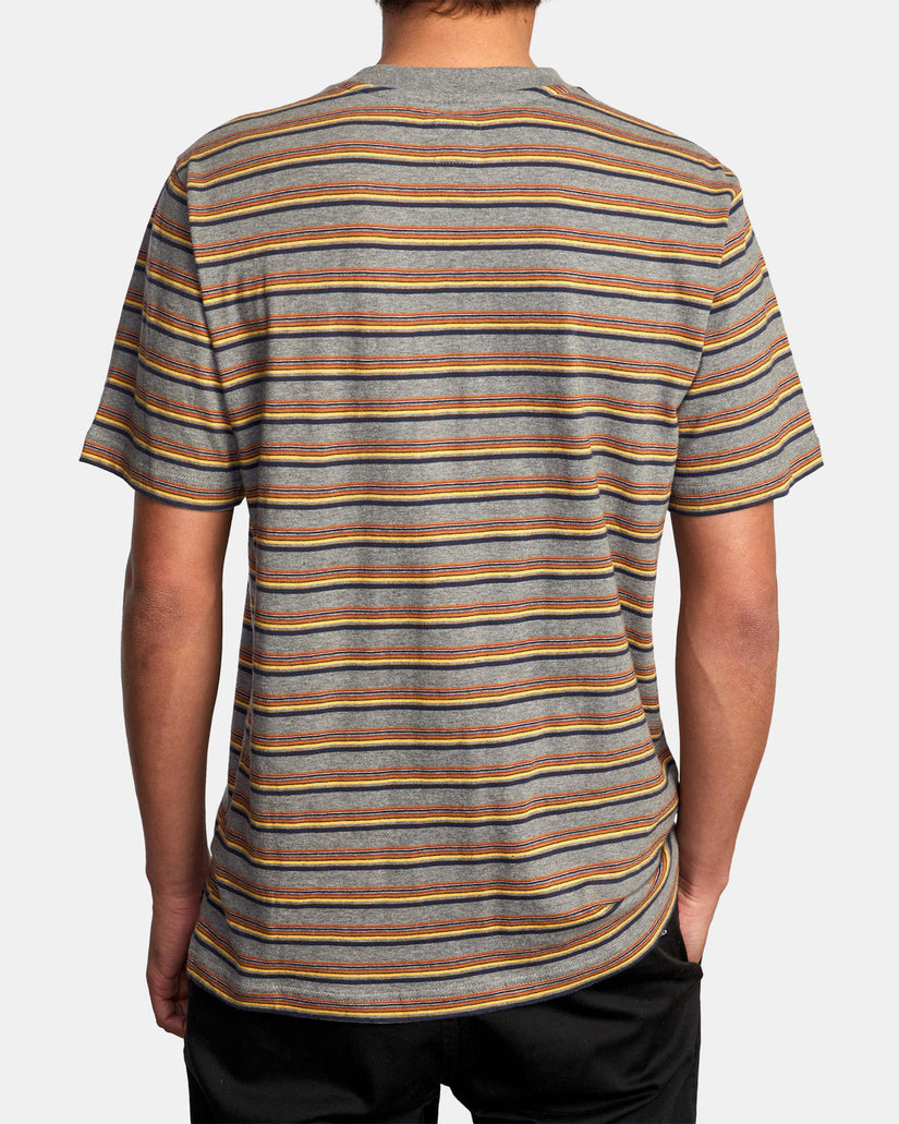 Ramshackle Micro Stripe Tee - Grey Noise