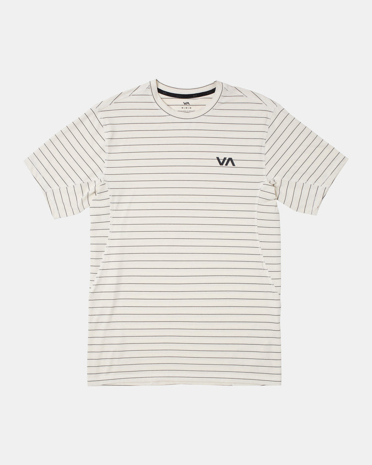 Sport Vent Stripe Technical Short Sleeve Top - Off White