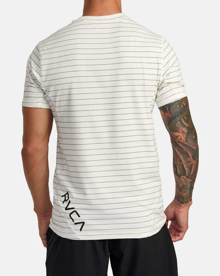 Sport Vent Stripe Technical Short Sleeve Top - Off White