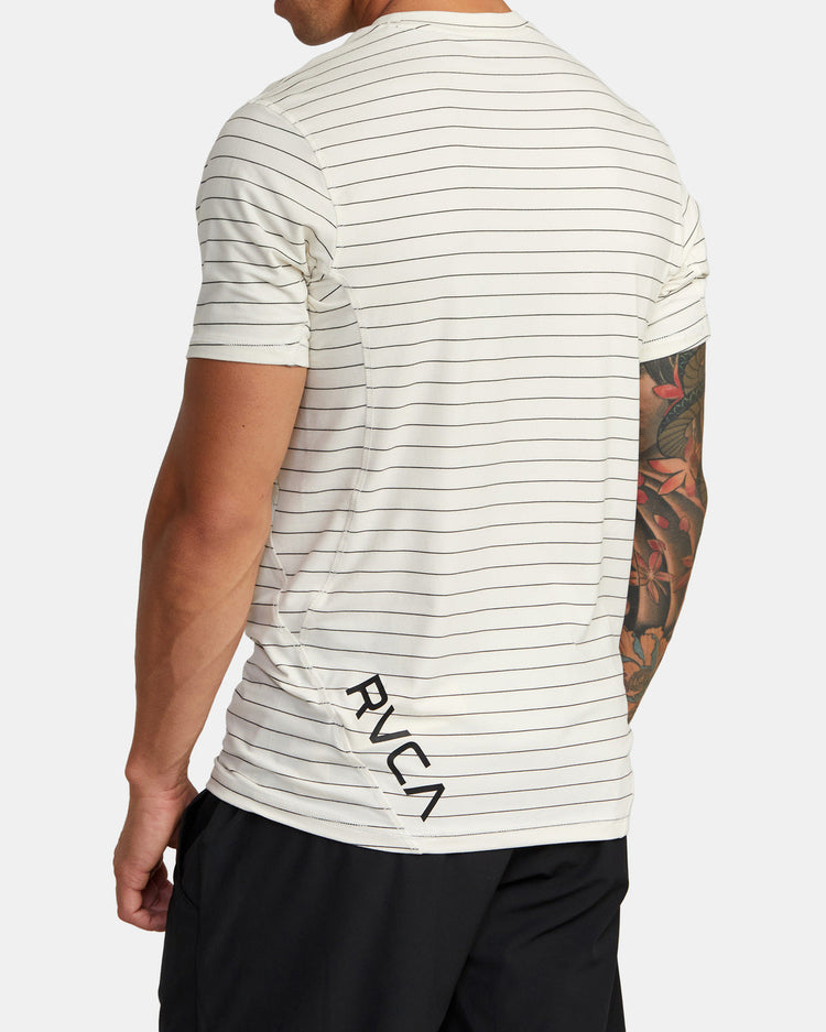 Sport Vent Stripe Technical Short Sleeve Top - Off White