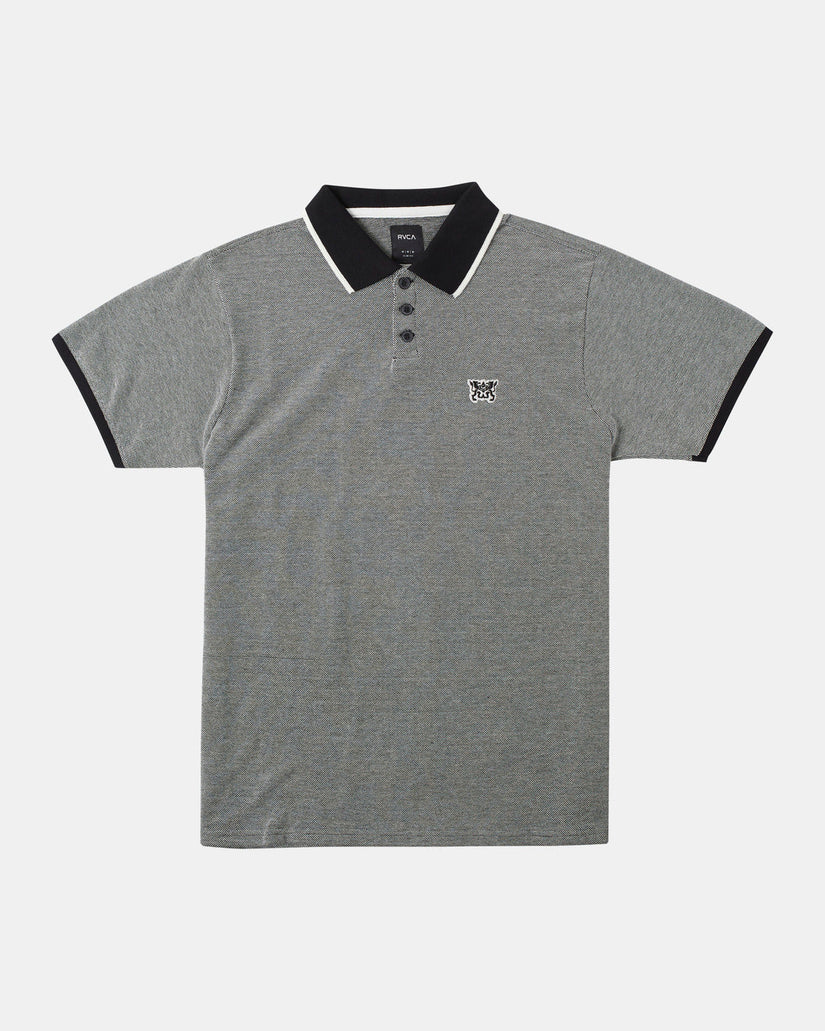 Pennant Birdseye Polo Shirt - Black