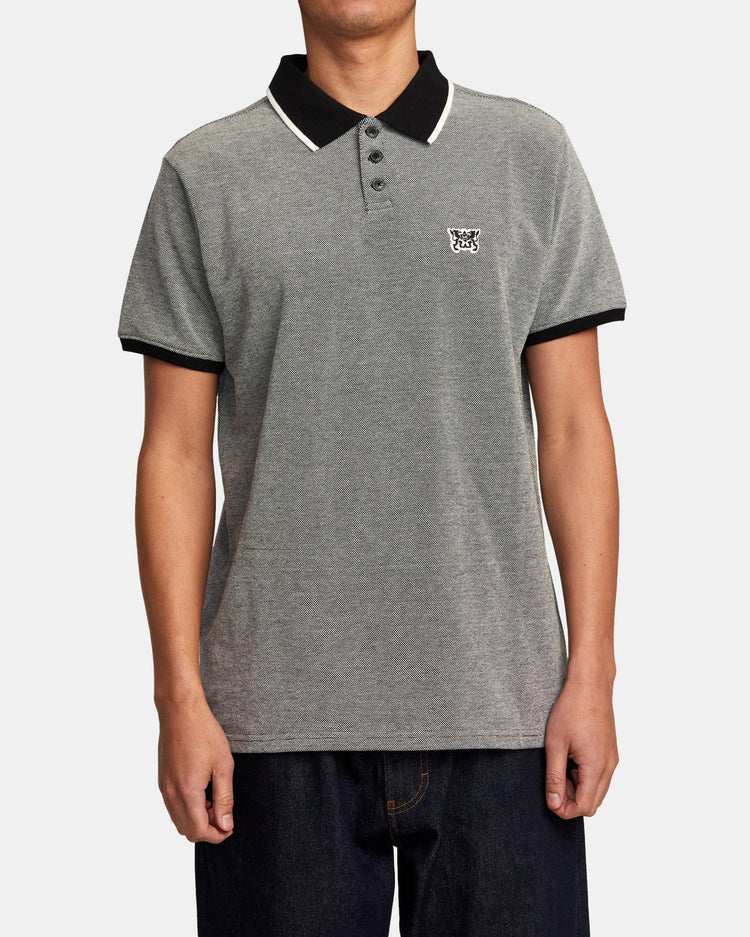 Pennant Birdseye Polo Shirt - Black