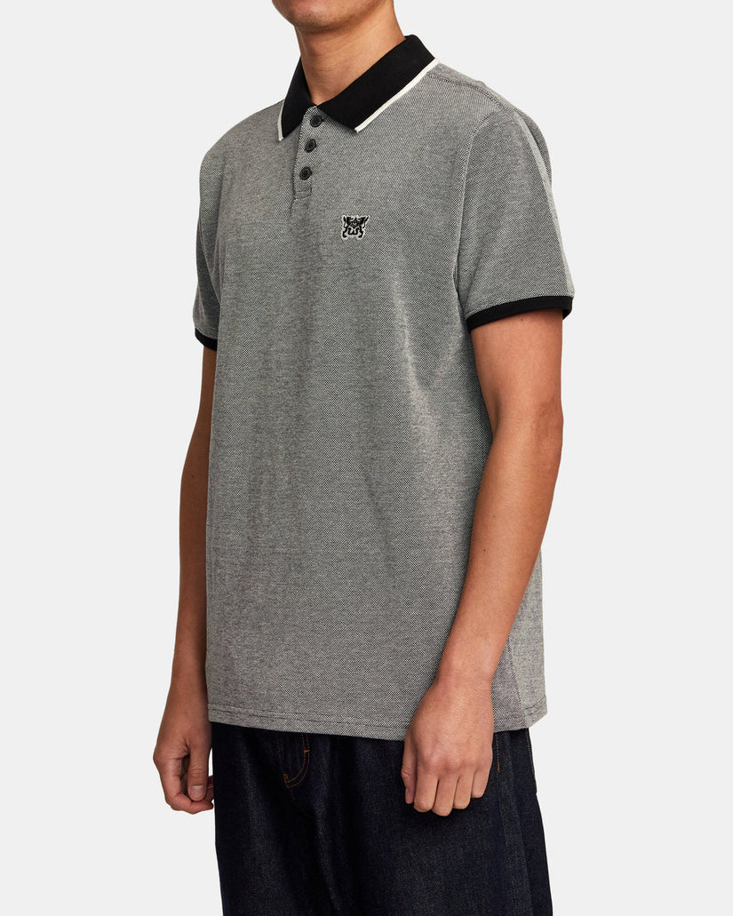 Pennant Birdseye Polo Shirt - Black