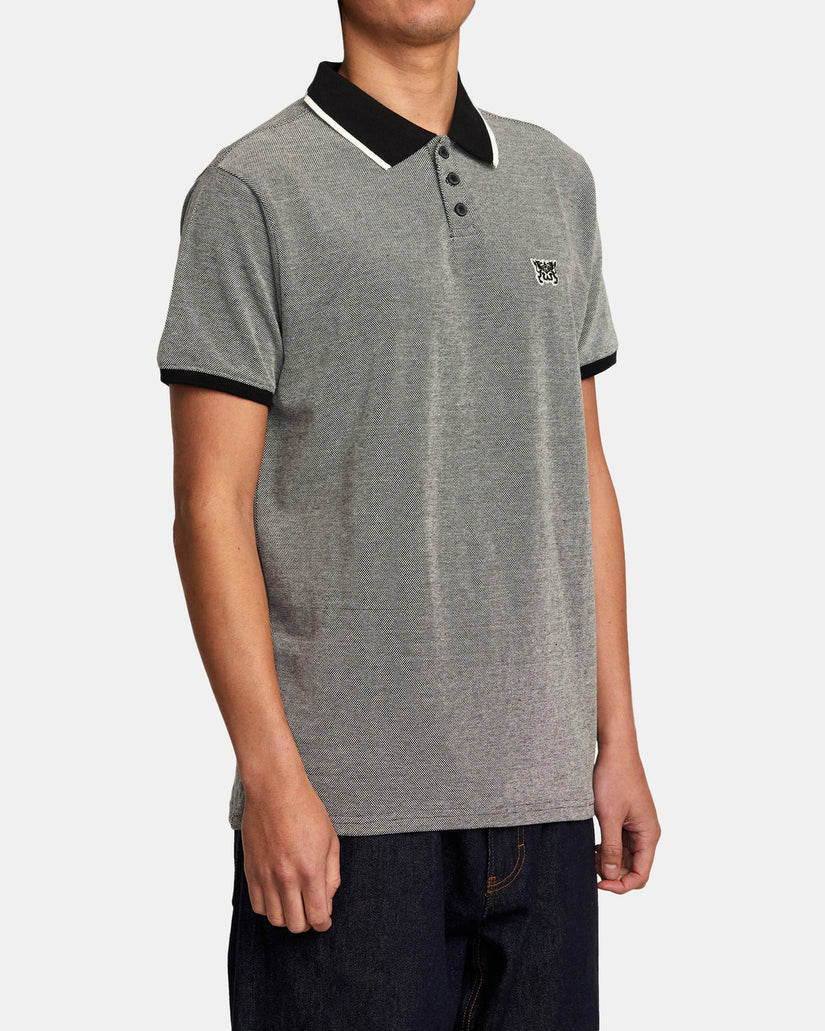 Pennant Birdseye Polo Shirt - Black