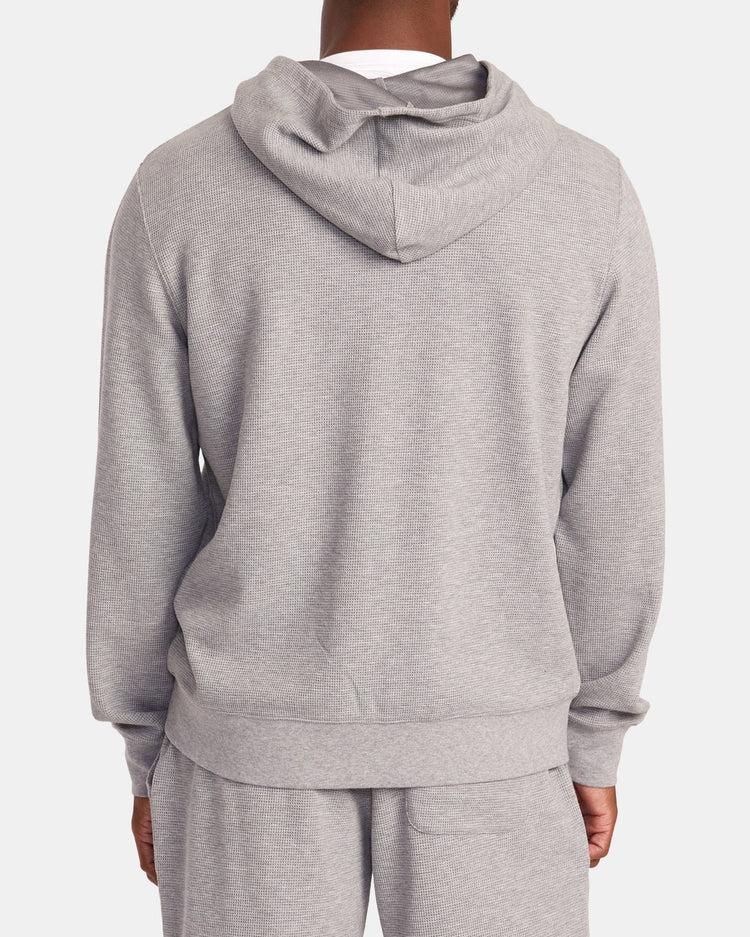 C-Able Waffle Knit Zip-Up Hoodie - Heather Grey