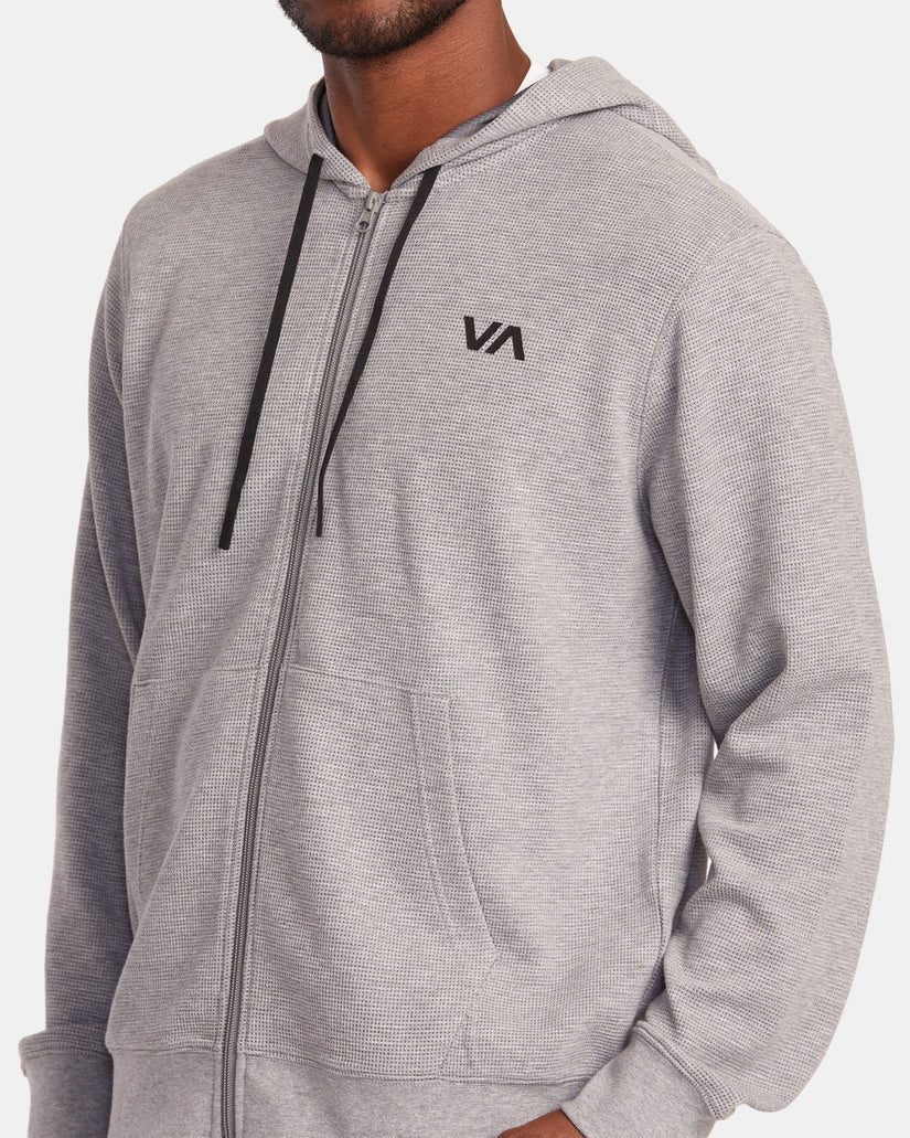 C-Able Waffle Knit Zip-Up Hoodie - Heather Grey