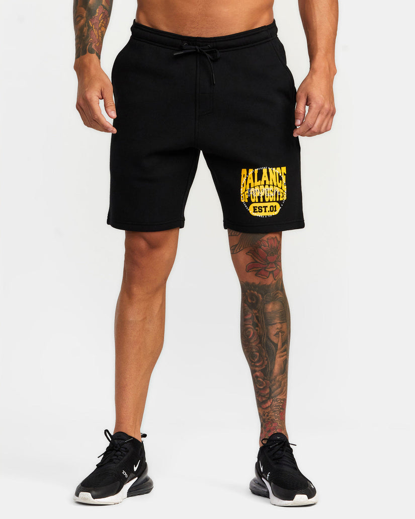 Sport Elastic Waist Walkshorts IV  19" - Black/Gold