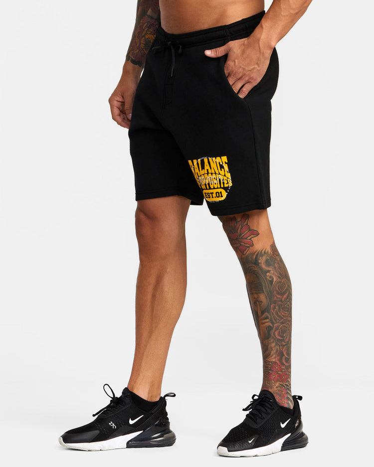 Sport Elastic Waist Walkshorts IV  19" - Black/Gold