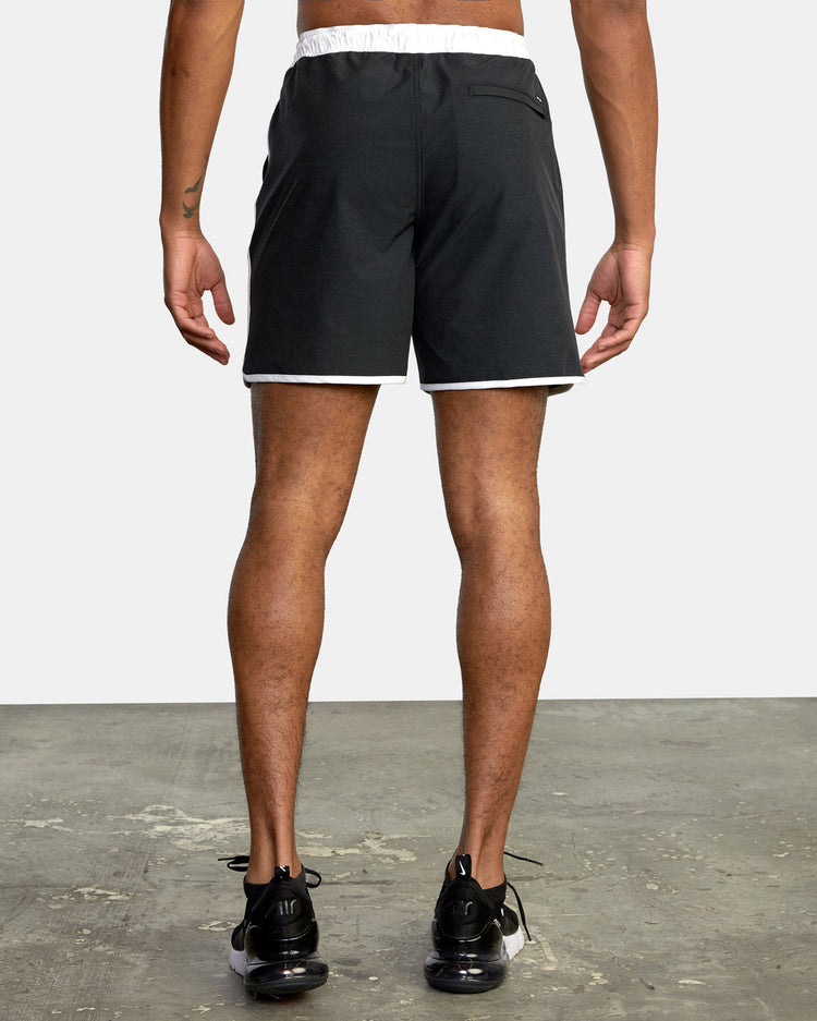 Yogger Hybrid Elastic Waist Athletic Shorts 17" - Black