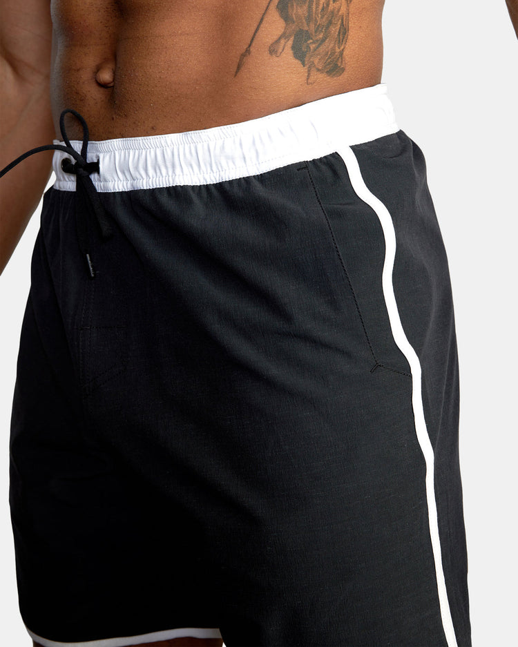 Yogger Hybrid Elastic Waist Athletic Shorts 17" - Black