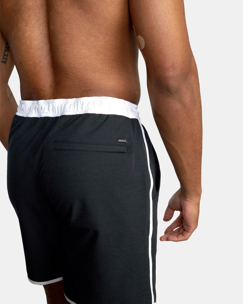 Yogger Hybrid Elastic Waist Athletic Shorts 17" - Black