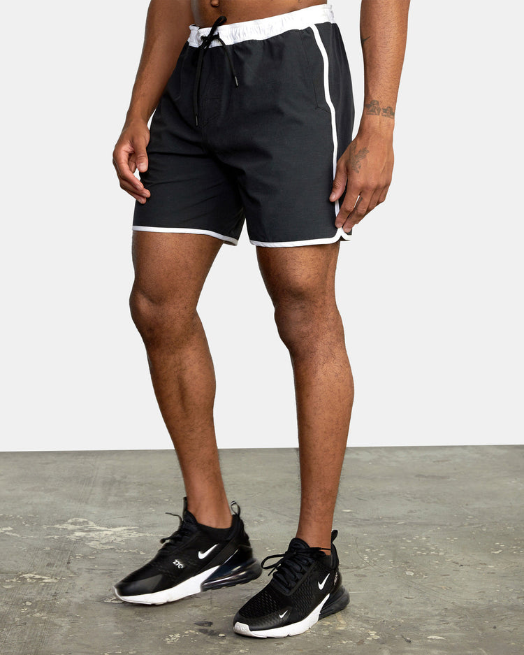 Yogger Hybrid Elastic Waist Athletic Shorts 17" - Black