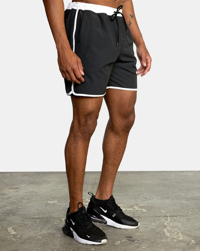 Yogger Hybrid Elastic Waist Athletic Shorts 17" - Black