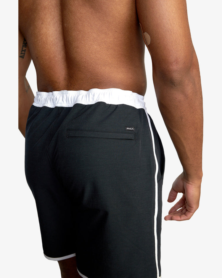 Yogger Hybrid Elastic Waist Athletic Shorts 17" - Black