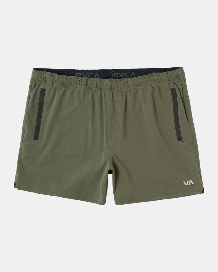 Yogger Elastic Waist Running Shorts 15" - Olive