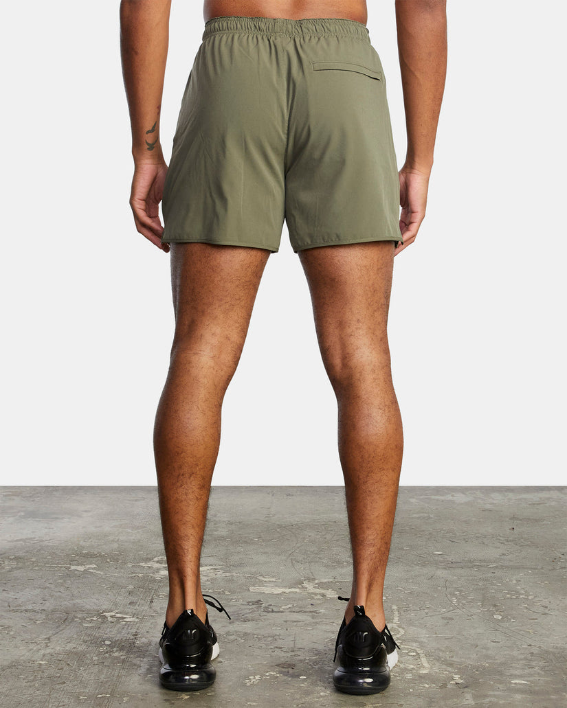 Yogger Elastic Waist Running Shorts 15" - Olive